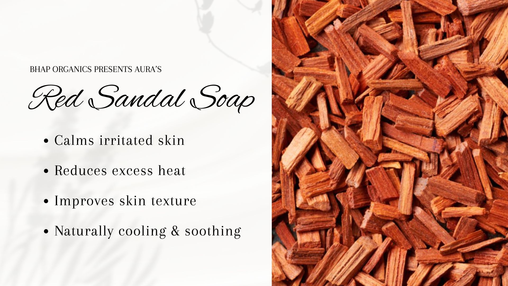 Red Sandal Soap ingredients and packaging - Premium Ayurvedic skincare
